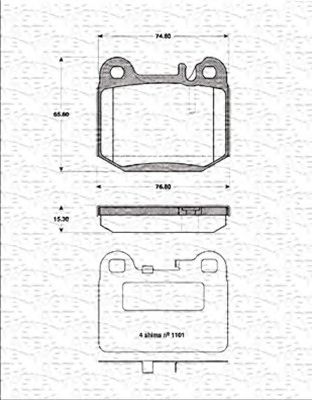 MAGNETI MARELLI 363702161311 -  Комплект тормозных колодок, дисковый тормоз